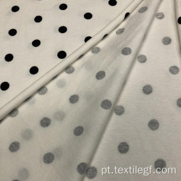 Tecido de malha de algodão e poliéster com ponta ondulada
